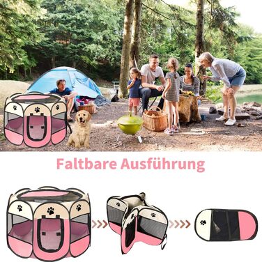 Летворешітка для цуценят та котів, вольєр для тварин у квартиру, 114x114x58 см (рожевий)