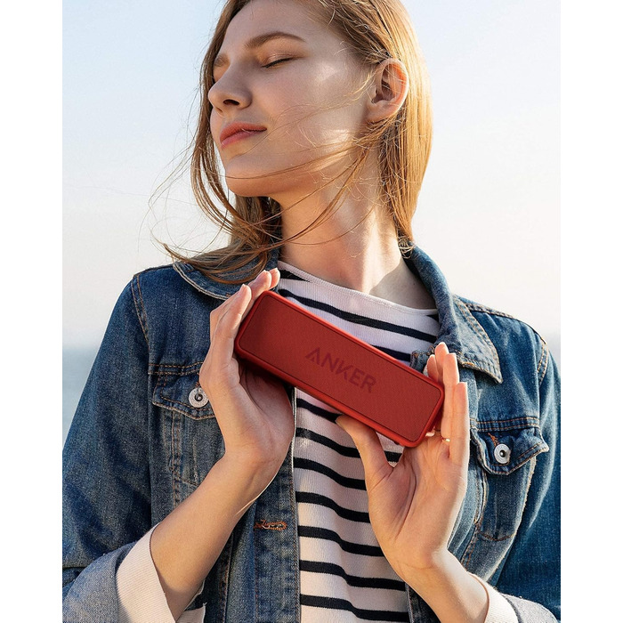 Портативна Bluetooth колонка Anker SoundCore 2, червона: потужний звук, глибокий бас, 24 години роботи, IPX7 водозахист, для iPhone, Galaxy та інших пристроїв