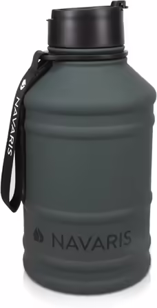 Navaris 2.2 Liter Fitness Water Bottle - XXL Bottle Gym Bottle - Sports Water Bottle Water Jug - Stable Sports Bottle Made of Stainless Steel - BPA Free