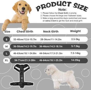 Нашийник для собак LiebeDD чорний XL - комфортний, з ручкою, анти-тяга, для собак середніх розмірів