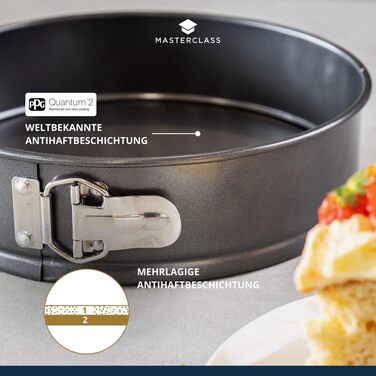 Форма для випікання MasterClass Crusty Bake, глибока антипригарна кругла форма зі знімним дном, Ø 30 см, 7 см, вуглецева сталь, сіра