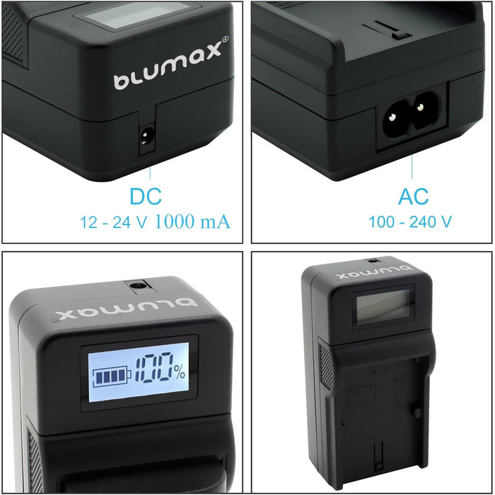 Зарядний пристрій Blumax Turbo LCD Dual/Single для Canon, Nikon, Panasonic, Sony – Dual/Single зарядка NH/LP-E6N/LP-E6, Sony NP-FM500H