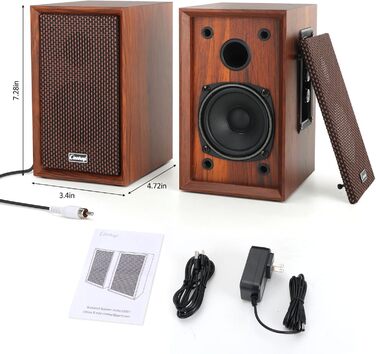 Комп'ютерні колонки 2.0 40W з дерева - потужний бас, Hi-Fi, USB/Bluetooth, DSP, для ноутбука та комп'ютера (5201-EU)