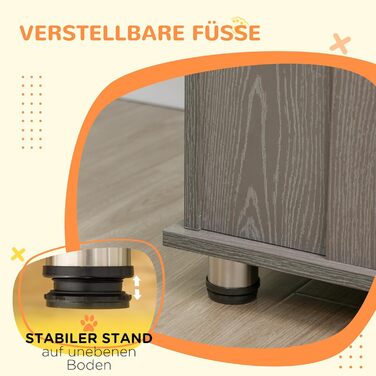 Клітка для собак PawHut - переноска для собак, хатня собача будка з замком, сірим кольором, 85 x 55 x 87 см (114 x 60 x 82 см)