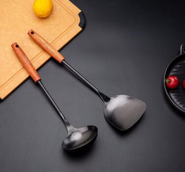 Набір кухонного силікону Kellet: лопатка-ложка з нержавіючої сталі 304, 36.2-38.1 см
