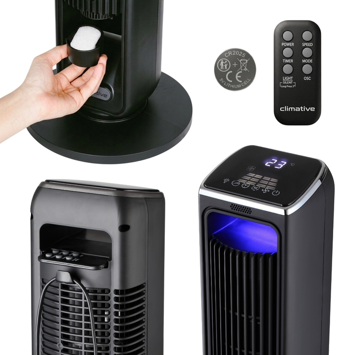 Колонний вентилятор Climative Aroma, чорний