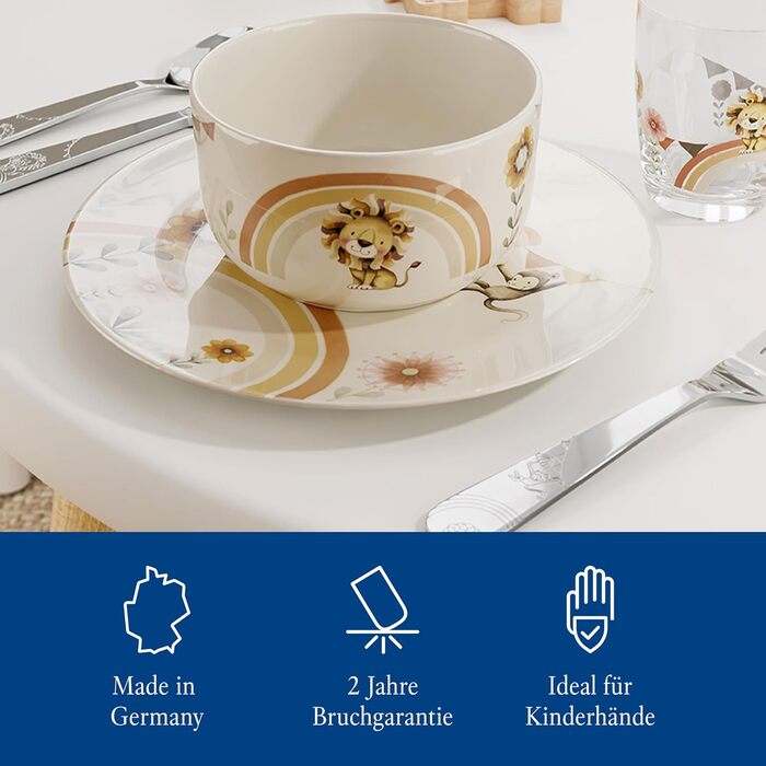 Дитячий набір столових приборів Villeroy & Boch Boho Kids (4 шт.) - нержавіюча сталь, сріблястий/платиновий, придатний для миття в посудомийній машині