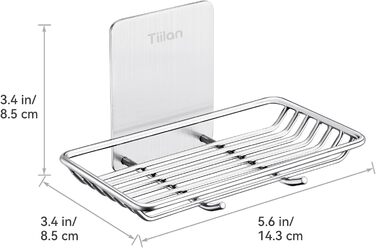 Самоклеюча мильниця для душу та ванної кімнати Tiilan - нержавіюча сталь, срібляста