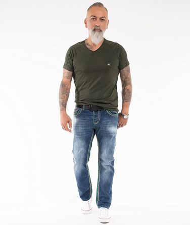 Чоловічі джинси Rock Creek RC-2056 темно-сині, вінтаж, товсті шви (29W/32L)