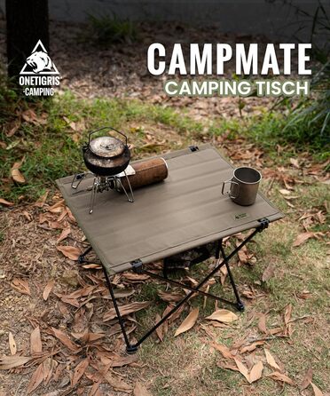 OneTigris CAMPMATE Стіл для кемпінгу складний, легкий, розкладний, вантажопідйомність до 30 кг для відпочинку на природі, піших прогулянок