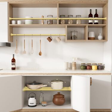 Штанга для карниза без свердління 113-196 см, телескопічна, для душу, штор, ванної кімнати, вікна, кухні, шафи, золота