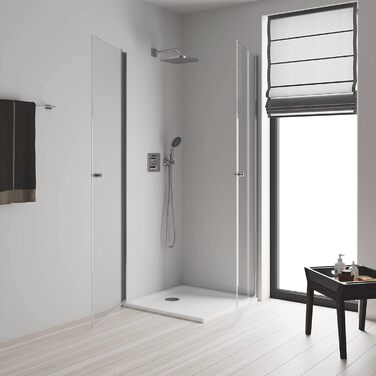 GROHE Vitalio Start 250 Showerhead (water-saving, anti-limescale system, durable surface), chrome, 26815000 (square)