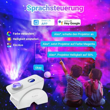 Blubbel LED Star Sky Projector, Wi-Fi Star Projector, 3D Galaxy Lamp Night Light, App/Voice Control, Star Projector, Star Light Galaxy, Alexa/Google Compatible, Baby, Kids, Bedroom