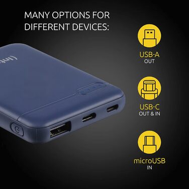 Powerbank Intenso XS 5000mAh: зарядний пристрій для смартфона, планшета, MP3-плеєра, цифрової камери (блакитний)