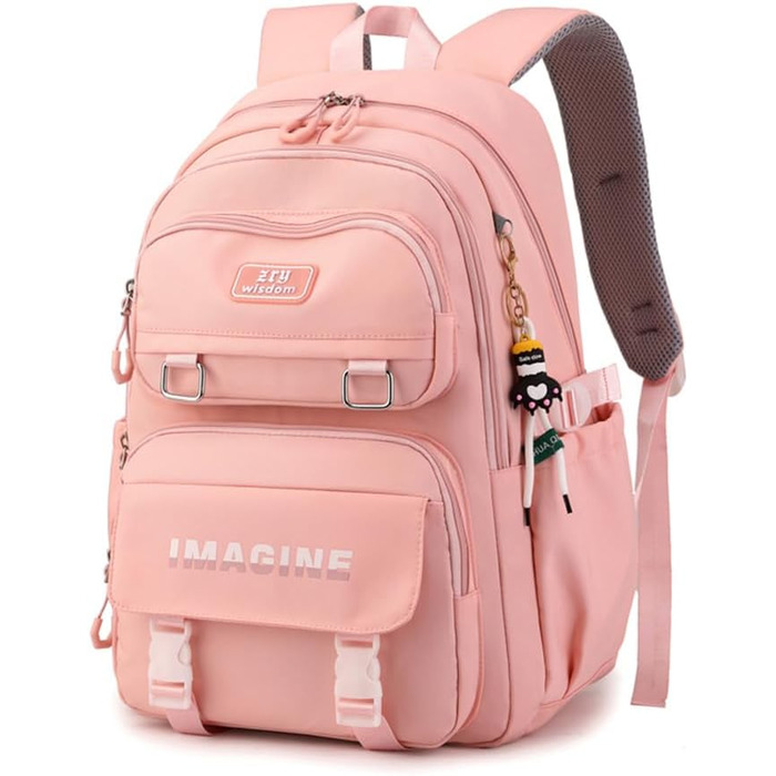 Шкільний рюкзак Tanou для дівчаток-підлітків, велика місткість, чорний (9573# Рожевий)