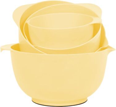 Набір салатниць/міксерів BoxedHome (4 шт.) - пластик, жовтий, неслизькі, для кухні