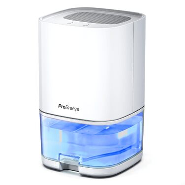 Електричний осушувач повітря Pro Breeze 1000 мл з таймером та нічним світлом - для ванної, спальні, шафи, підвалу - білий