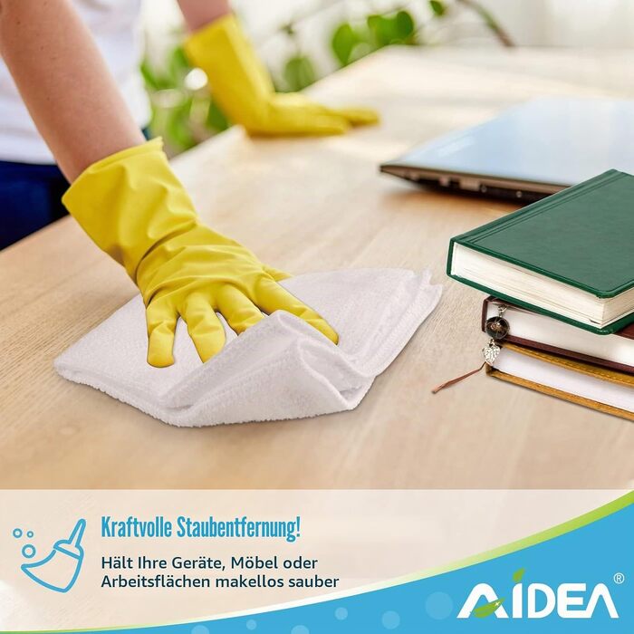 Серветки з мікрофібри AIDEA для прибирання, вікон та посуду, 30x30 см, 100 шт (8 білих)