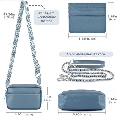 Сумка жіноча через плече BROTOU зі шкіри, чорна. Маленька сумка crossbody з широким ременем та відділеннями для карт