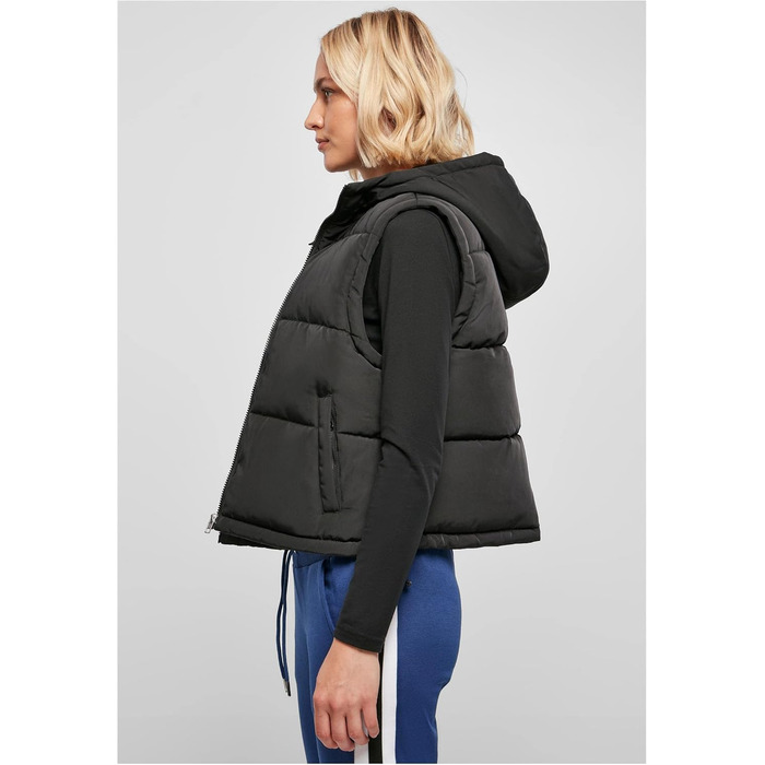 Жіночий жилет Urban Classics з переробленого твіду з наповнювачем, чорний (L)