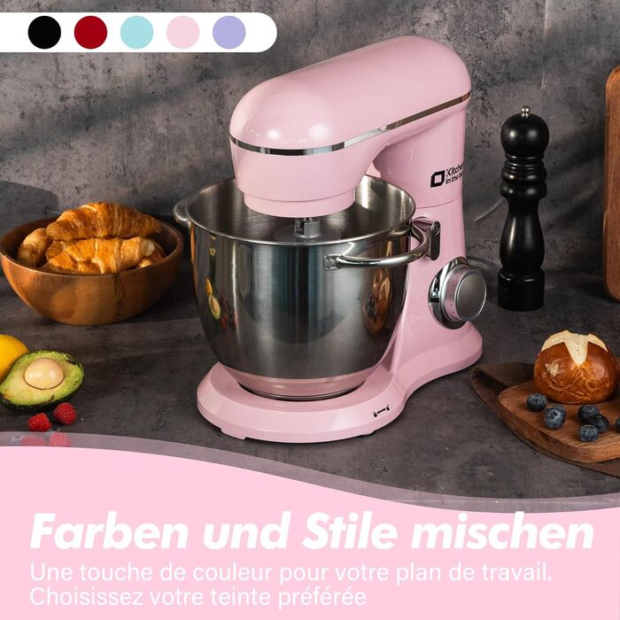 Кухонний комбайн Kitchen in the box: 6 л, 1300 Вт, 10+ швидкостей, з набором насадок (крюк, віночок, гак)