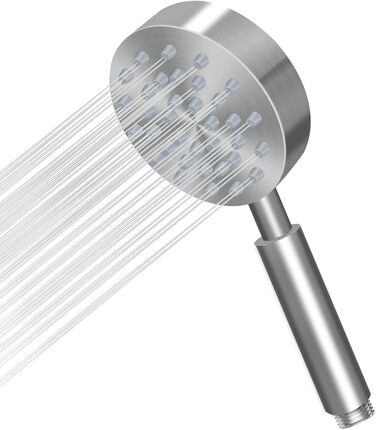 Stainless Steel Shower Head, Water-Saving Showerhead, High-Pressure Shower Head, Handheld Shower Head with Strong Jet, Rain Shower Head for Bathing, Spa, and Tub Cleaning
