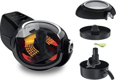 Аерофритюрниця Tefal ActiFry Genius XL 2в1, 1,7 кг, 9 програм, для 8 осіб, з мішалкою, без олії, чорна