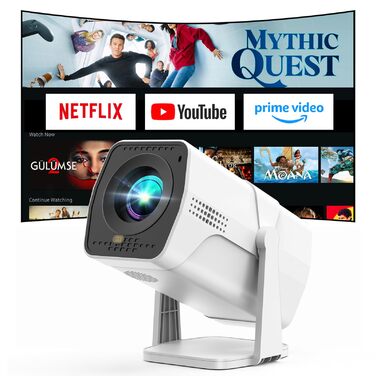 Mini проєктор Beamer з WiFi Bluetooth, 1080P Full HD, підтримкою Netflix, електричний, з автофокусом та автоматичною корекцією трапеції, 270° обертання для домашнього кінотеатру