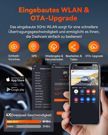 Відеореєстратор VANTRUE S1 Pro 2.5K + 1080P, GPS, WiFi, STARVIS, Паркування, Нічний режим, G-сенсор