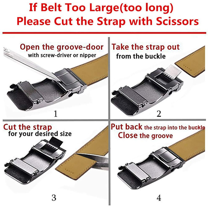 Чоловічий шкіряний ремінь Guvoosm з автоматичною застібкою, 3,5 см, колір коричневий, довжина 125 см, підходить для об'єму талії 92-107 см, для ділового костюма