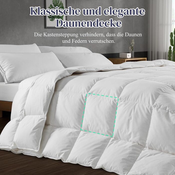 BedStory Down Comforter 135x200, All-Season Duvet with 1215g Down and Feather Filling, 100% Cotton Down Comforter 450gsm, Oeko-TEX and RDS Certified