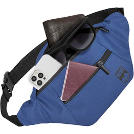 RUVO® Поясна сумка для чоловіків та жінок | Стильна сумка на пояс з 4 відділеннями на блискавці | Підходить для будь-яких активностей (Темно-синій)