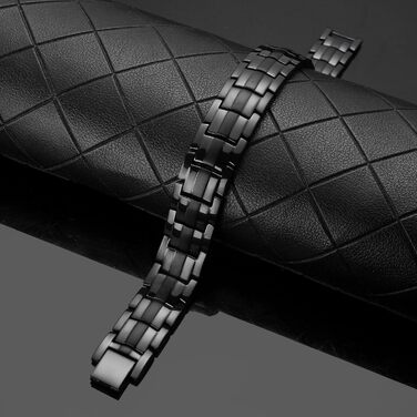 Браслет чоловічий MagEnergy з міді та магнітами – 3 шт., регульований, чорний