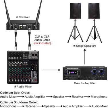 Бездротові мікрофони: комплект 2 шт. з приймачем, UHF, 60м, для вечірок, конференцій, караоке (сірий)