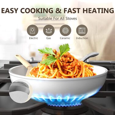 Набір посуду Cooksmart 10 предметів: каструлі, сковорідки з антипригарним покриттям, нержавіюча сталь, індукційний, для плити, посудомийна машина