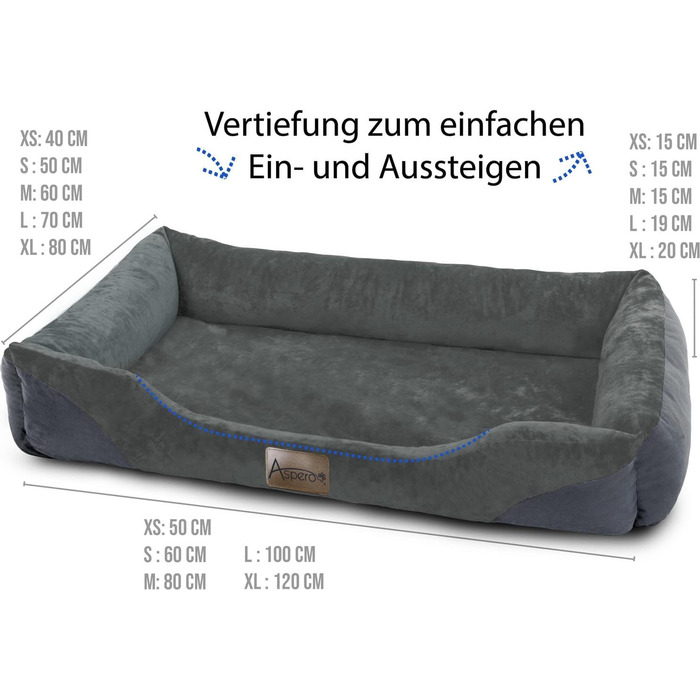 Крісло-ліжко для собак: м'яке, зручне, з високим бортиком. Розміри: 40x50, 60x80, 70x100, 80x120 см. Колір: антрацит