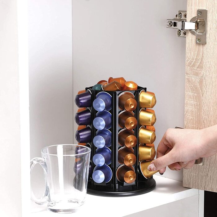 Тримач для капсул кави Bagoo Nespresso з обертанням на 360° та додатковим відсіком для капсул (40+)