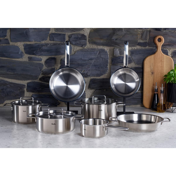 Сковорода Fissler Pure Collection Edelstahl Ø28 см, нержавіюча сталь, з внутрішньою мірною шкалою, виготовлено в Німеччині, для індукційних плит