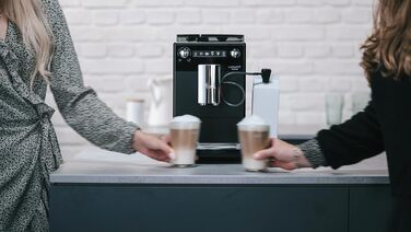 Melitta Latticia OT - Fully Automatic Coffee Machine with Milk System, Coffee Machine with Grinder for e.g. Coffee or Cappuccino, black