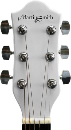 Акустична гітара Martin Smith з комплектом: струни, медіатори та ремінь - синього кольору (білий, Single)