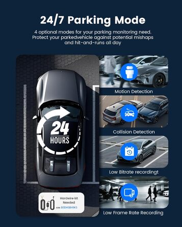 Відеореєстратор COOLCRAZY Dashcam Auto: 4K UHD, Dual камера, GPS, WiFi, 64GB SD-карта, IPS 3