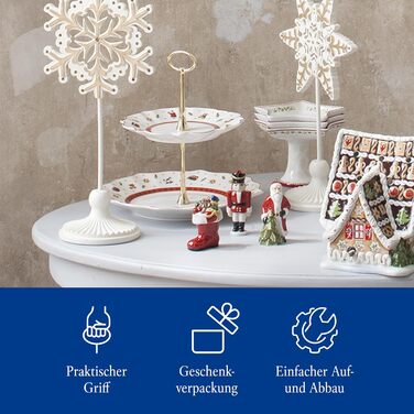 Villeroy & Boch Toy's Delight – міні етажерка для різдвяних солодощів, керамічна підставка для десертів, новорічний декор, преміум порцеляна, ідеально для буфету та подарунка