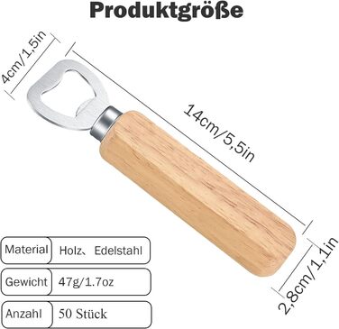 SVUPUE 16-Piece Wooden Bottle Openers, Beer Openers, Bottle Openers with Wooden Handle, Gift for Men and Beer Lovers