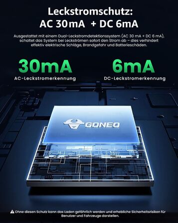 Зарядний пристрій для електромобілів GONEO Typ 2 3.68kW 16A IP66, 6м, 230V з LCD та таймером
