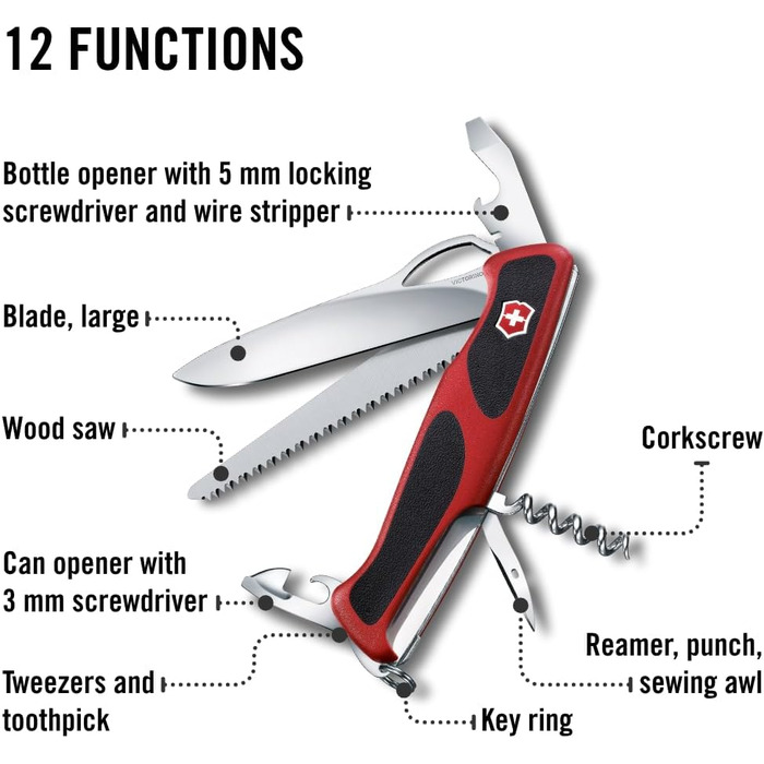 Мультитул Victorinox Ranger 79 M - Швейцарський ніж, 12 функцій, з фіксатором леза, викрутка