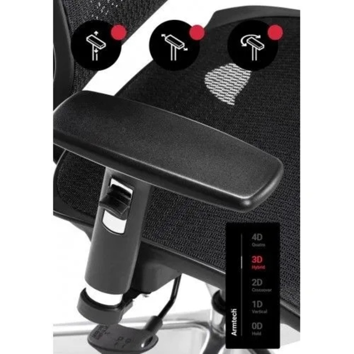 Ергономічне офісне крісло Diablo Chairs V-Basic до 150 кг, чорно-біле