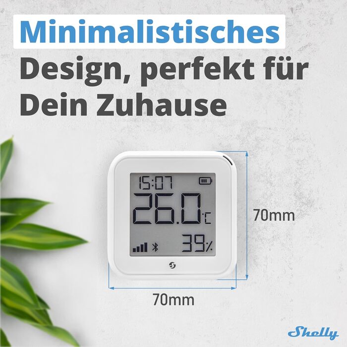 Shelly H&T Gen3 Ivory | Wi-Fi Smart Temperature and Humidity Sensor | Remote Control | Smart Scenes | Notifications | Data Logging | No Hub Required | Alexa & Google Home