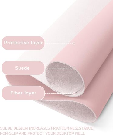 Підкладка під мишу YSAGi, 80x40 см, рожева, з антиковзким покриттям, для офісу та дому