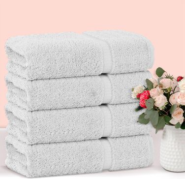 Набір розкішних рушників Chakir Turkish Linens з турецької бавовни, готельна якість, 6 предметів (2 великі, 2 середні, 2 маленькі), сріблясто-сірий