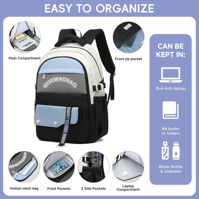 Шкільний рюкзак для дівчаток-підлітків 2025, водонепроникний, для ноутбука 15.6